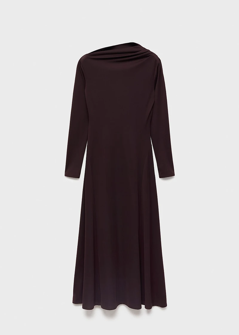 A-line dress with asymmetrical neckline