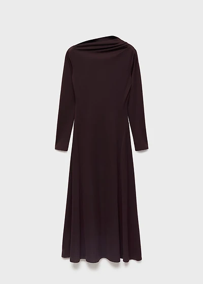 A-line dress with asymmetrical neckline