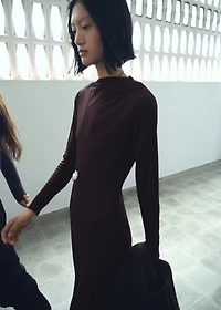 A-line dress with asymmetrical neckline