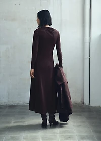 A-line dress with asymmetrical neckline