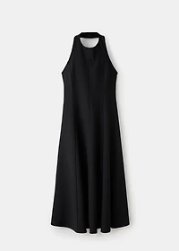 Halter-neck pleated dress