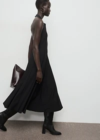 Halter-neck pleated dress