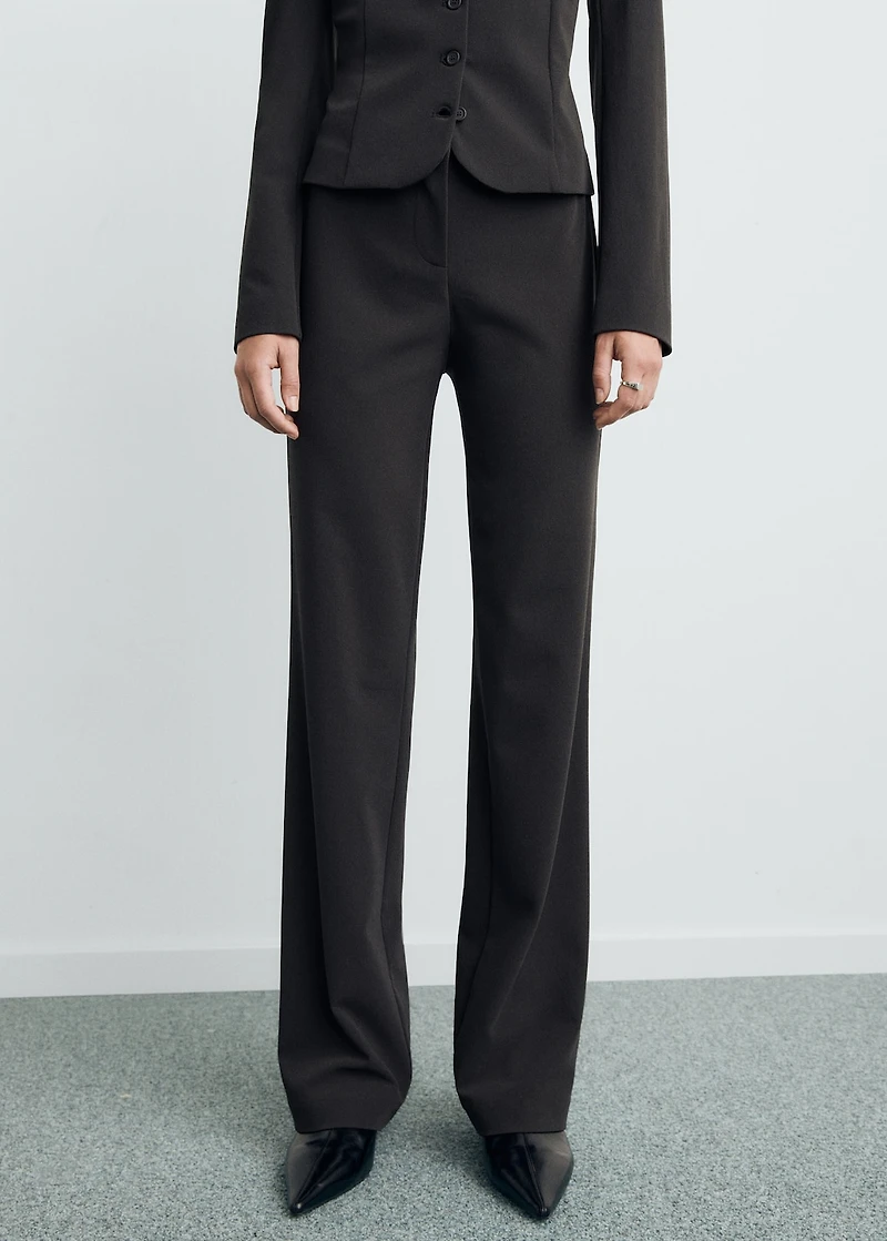 Seamless straight-leg suit pants