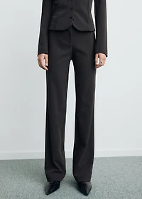 Seamless straight-leg suit pants