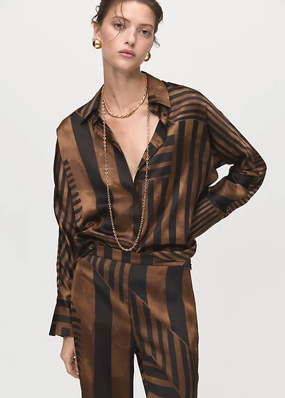 Satin striped trousers