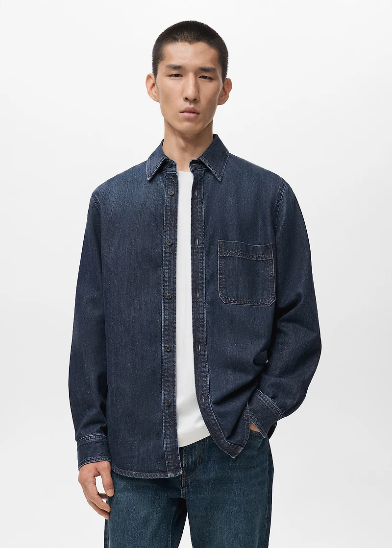 Pocket denim overshirt