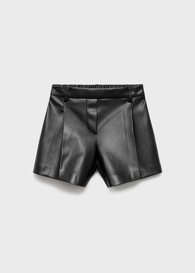 Leather-effect shorts