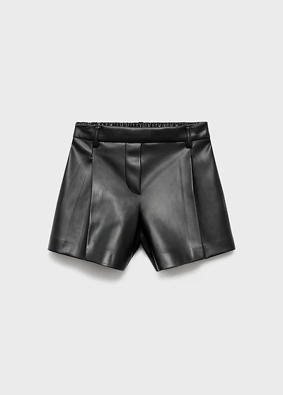 Leather-effect shorts