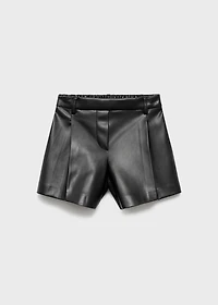 Leather-effect shorts