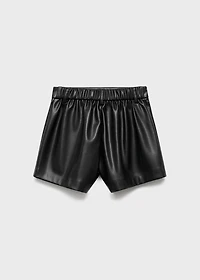 Leather-effect shorts