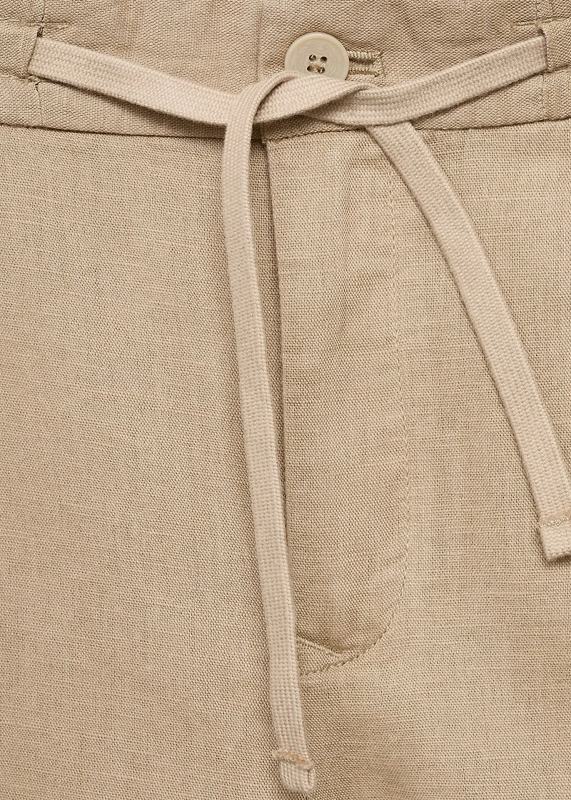 Slim-fit pants with drawstring