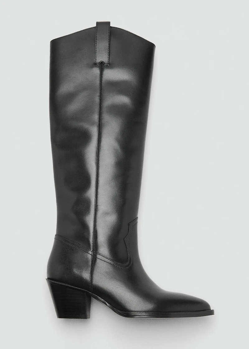 Heel leather boot
