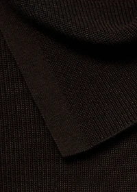 Sweater with asymmetrical neck and buttons