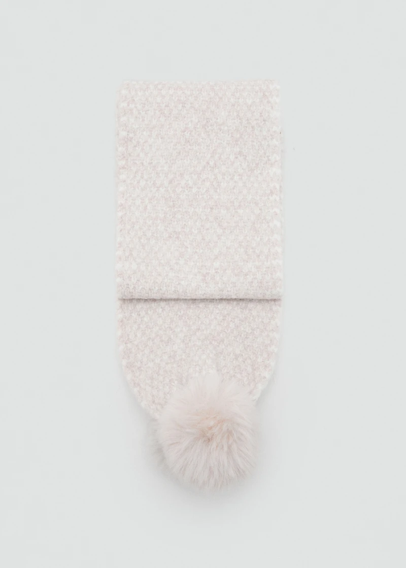 Pompom knit scarf