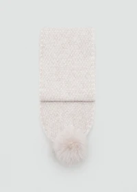 Pompom knit scarf