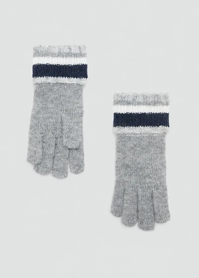 Striped knit gloves