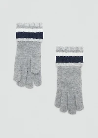 Striped knit gloves