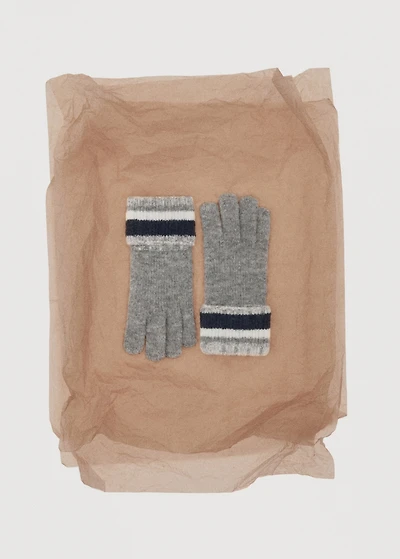 Striped knit gloves