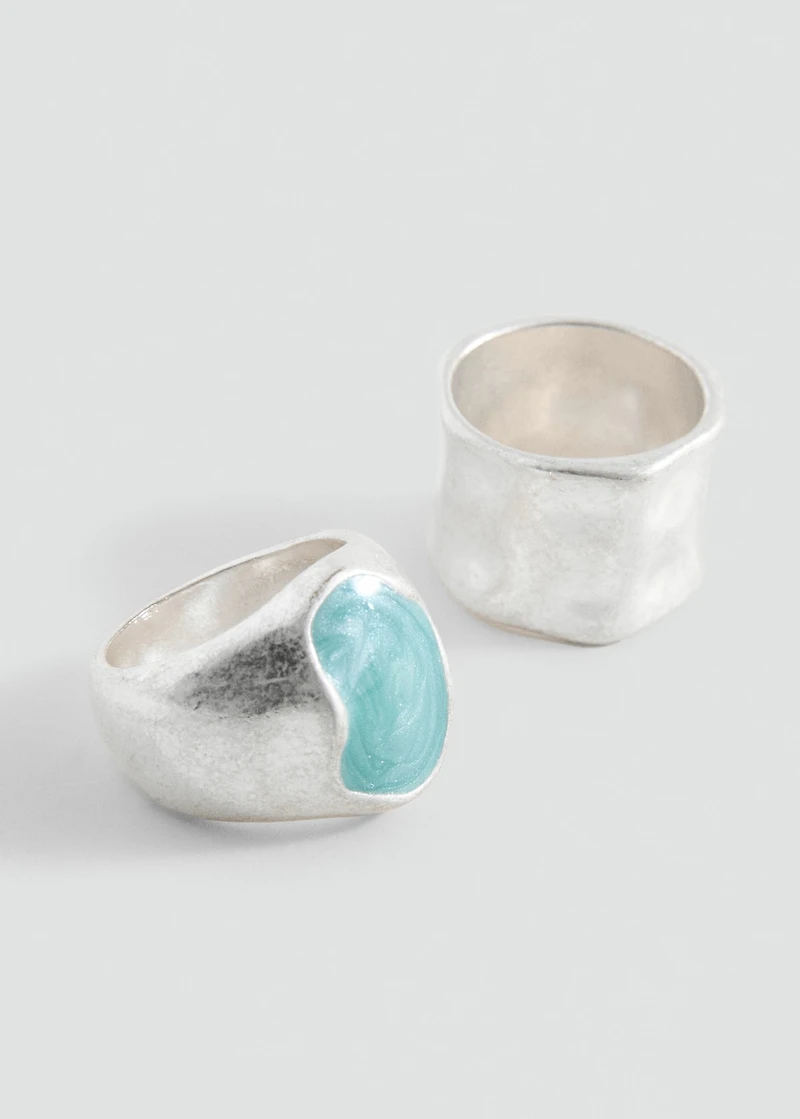 Pack of 2 beaded rings