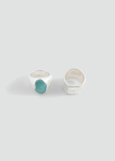 Pack of 2 beaded rings
