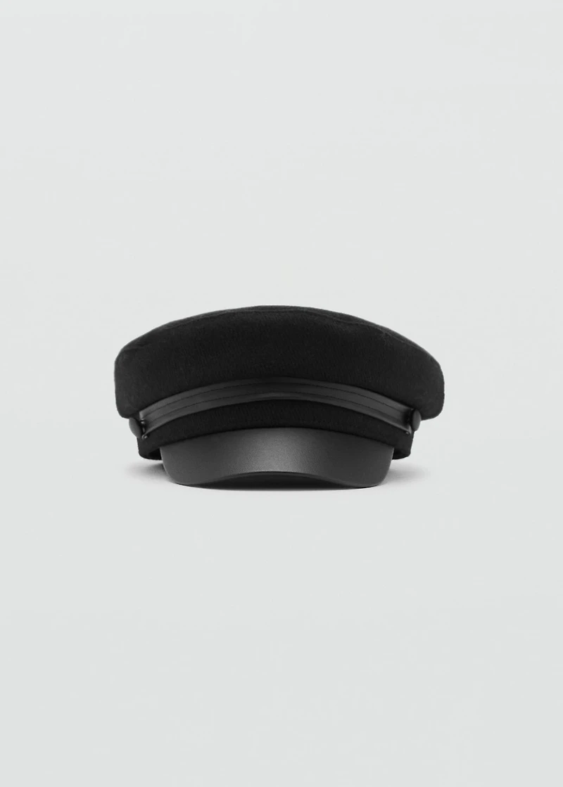 Wool-blend baker boy cap