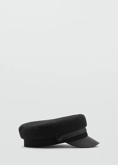 Wool-blend baker boy cap