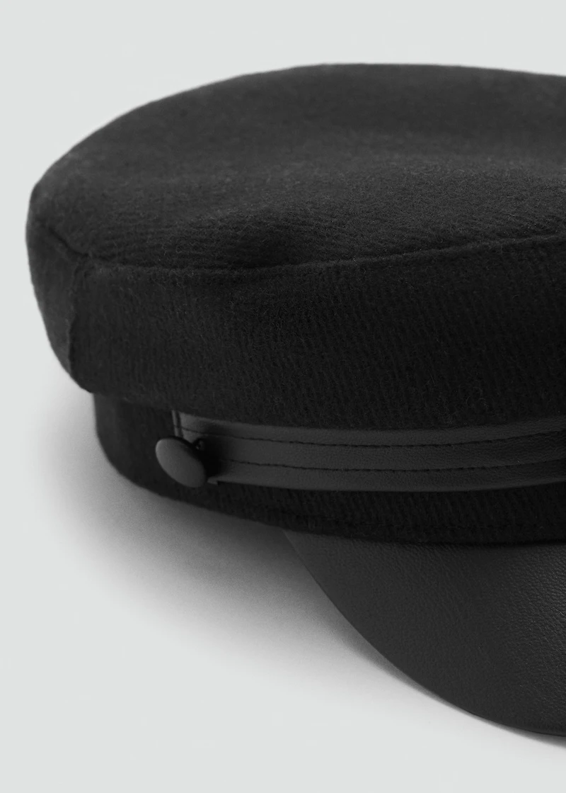 Wool-blend baker boy cap