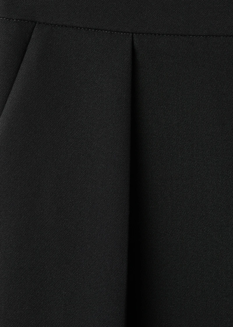 Pleated pants with zipper