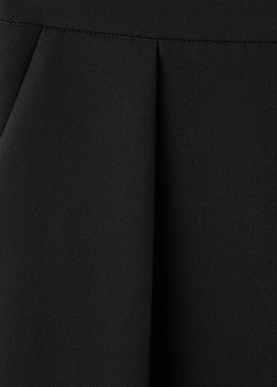 Pleated pants with zipper