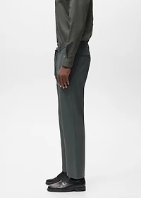 Stretch fabric slim-fit pants with drawstring