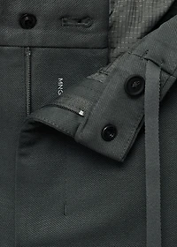 Stretch fabric slim-fit pants with drawstring