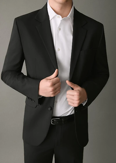 Straight-fit suit jacket