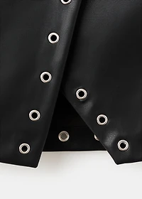 Faux-leather skort with studs