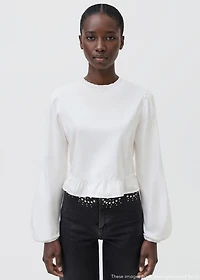 Ruffled cotton blouse