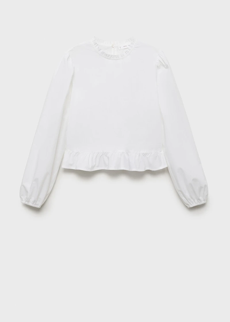 Ruffled cotton blouse