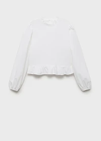 Ruffled cotton blouse