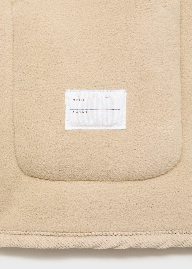 Shearling-effect hooded coat