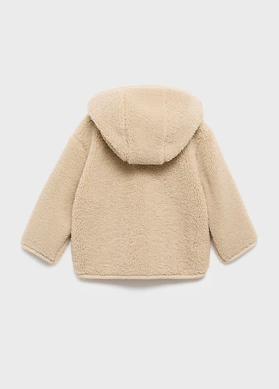 Shearling-effect hooded coat