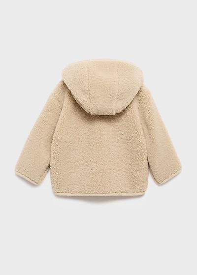 Shearling-effect hooded coat