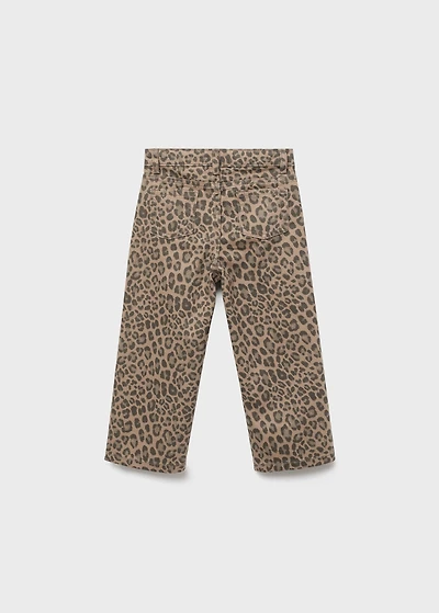 Leopard-print straight jeans