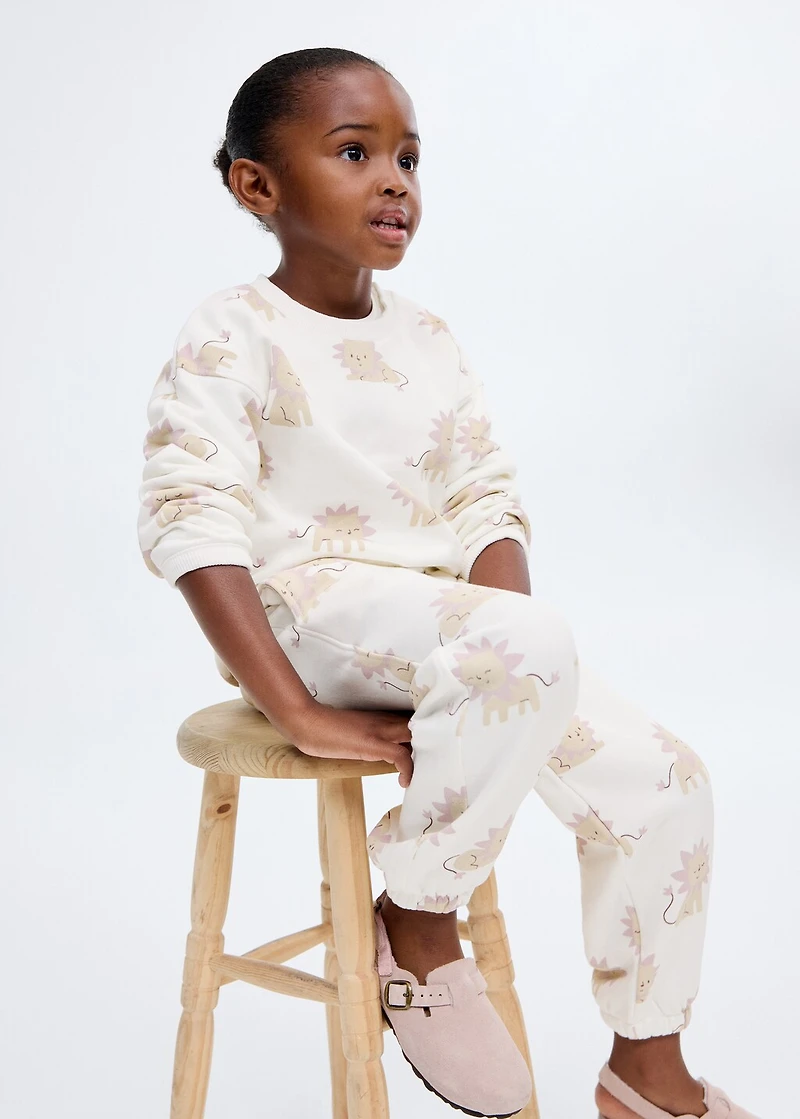 Printed cotton joggers