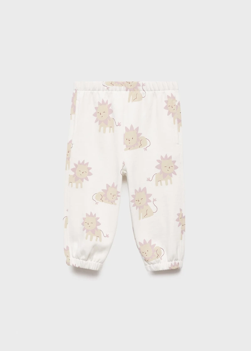 Printed cotton joggers