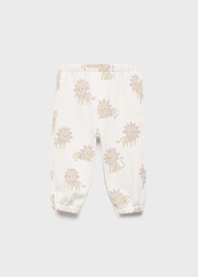 Printed cotton joggers