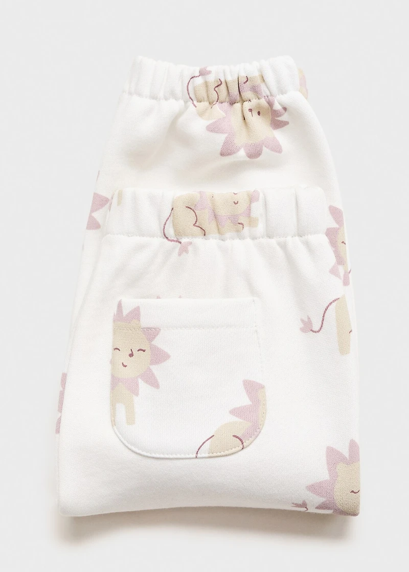 Printed cotton joggers