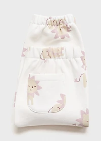 Printed cotton joggers