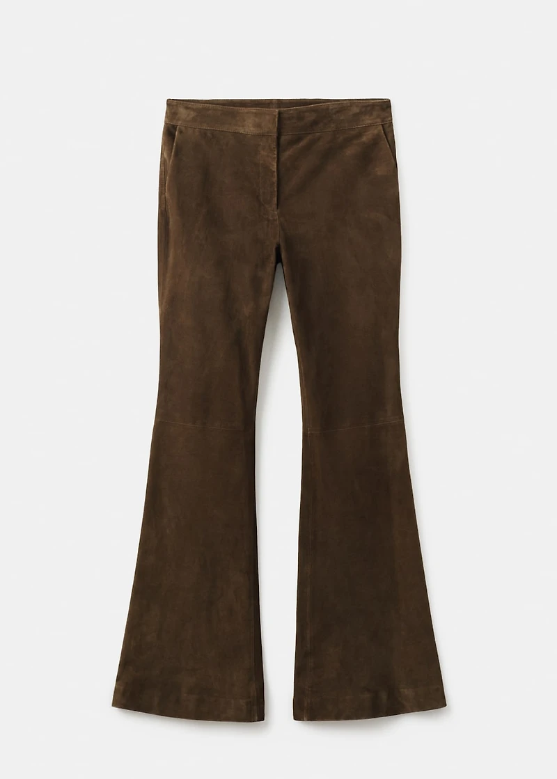 100% suede flared pants