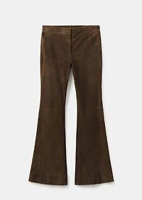 100% suede flared pants