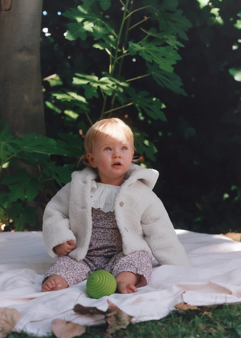 Shearling-effect hooded coat