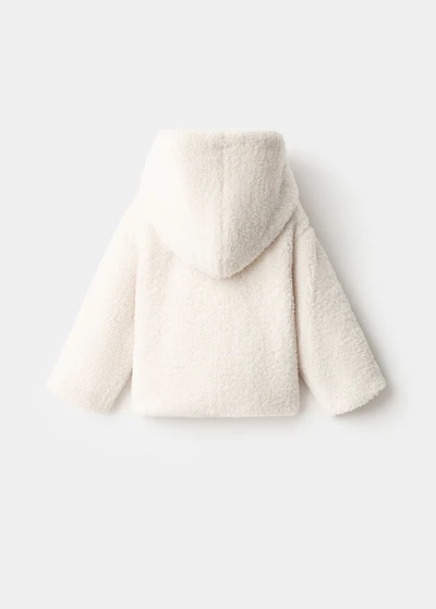 Shearling-effect hooded coat