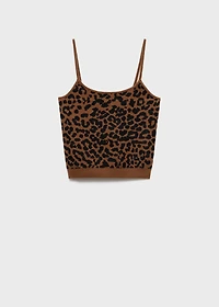 Leopard-print knitted top